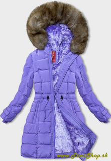 Zimná bunda s kožušinovou podšívkou - Fialova