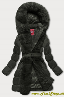 Zimná bunda s kožušinou - Khaki