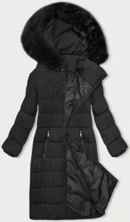 Zimná dlhšia bunda - Čierna
