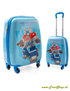 Detský cestovný kufor na štyroch kolesách ROBOT - Modra