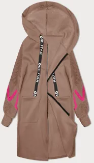 Mikinový kabát s mikinovými rukávmi - Béžova