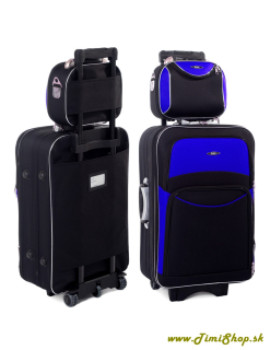 Cestovný kufor XXL + kufrík - Čierna-modra