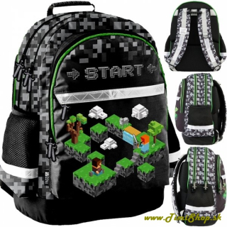 Školský batoh Minecraft - Čierna-siva