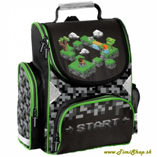 Školská taška/aktovka Minecraft - Čierna-siva