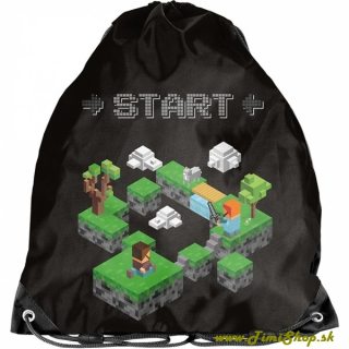 Školská taška/vrecúško Minecraft  - Čierna-siva