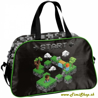 Športová taška/kabala Minecraft - Čierna-siva