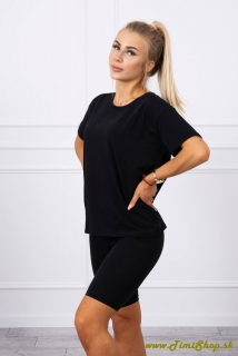 Športový komplet Top+legíny - Čierna