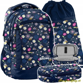 Školský batoh Kvety - Granat