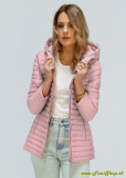 Prechodná bunda s odopínateľnou kapucňou - Ružova