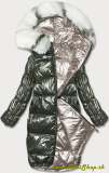 Obojstranná metalická zimná bunda - Khaki-béžova